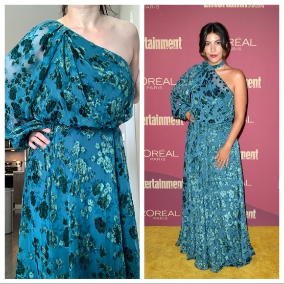 Zac Posen Dresses & Skirts - Zac Posen Teal Floral Burnout Gown